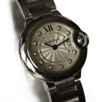 Cartier Ballon Bleu Diamonds 28mm Edelstahl WE902073 (3009) Damenuhr mit Box