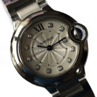Cartier Ballon Bleu Diamonds 28mm Edelstahl WE902073 (3009) Damenuhr mit Box