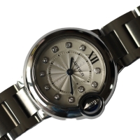 Cartier Ballon Bleu Diamonds 28mm Edelstahl WE902073 (3009) Damenuhr mit Box