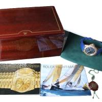 Rolex Yacht-Master 40 Blau 18k / 750er Gelbgold 16628 T-Serie mit Kautschukband