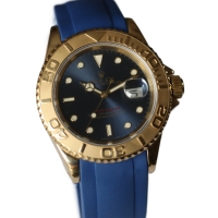 Rolex Yacht-Master 40 Blau 18k / 750er Gelbgold 16628 T-Serie mit Kautschukband