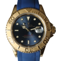 Rolex Yacht-Master 40 Blau 18k / 750er Gelbgold 16628 T-Serie mit Kautschukband