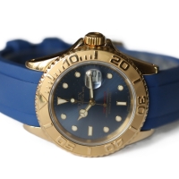 Rolex Yacht-Master 40 Blau 18k / 750er Gelbgold 16628 T-Serie mit Kautschukband