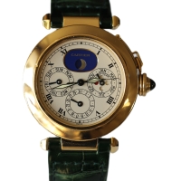 Cartier Pasha 18k / 750 Gelbgold Ewiger Kalender Perpetual Herrenuhr Ref.: 30003 mit Box