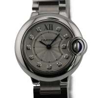 Cartier Ballon Bleu Diamonds 28mm Edelstahl WE902073 (3009) Damenuhr mit Box