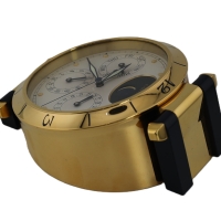 Cartier Pasha Tischuhr Desk Clock Pendulettes Kalender GMT Mondphase 8913 Papiere