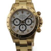 Rolex Daytona 18k / 750 Gelbgold Zenith 16528 Weißes Brillantblatt Inverted Six