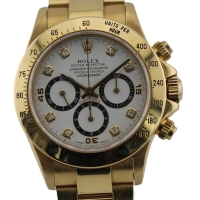Rolex Daytona 18k / 750 Gelbgold Zenith 16528 Weißes Brillantblatt Inverted Six