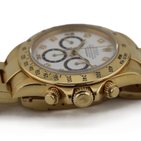 Rolex Daytona 18k / 750 Gelbgold Zenith 16528 Weißes Brillantblatt Inverted Six
