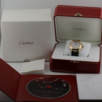 Cartier Pasha 18k / 750 Gelbgold Ewiger Kalender Perpetual Herrenuhr Ref.: 30003 mit Box