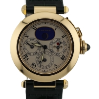 Cartier Pasha 18k / 750 Gelbgold Ewiger Kalender Perpetual Herrenuhr Ref.: 30003 mit Box