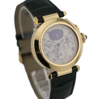 Cartier Pasha 18k / 750 Gelbgold Ewiger Kalender Perpetual Herrenuhr Ref.: 30003 mit Box