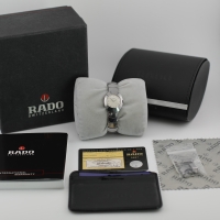RADO Ovation Keramik / Titan 24mm Silber Quarz Damenuhr Neuwertig FULL SET 2006