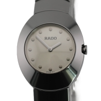 RADO Ovation Keramik / Titan 24mm Silber Quarz Damenuhr Neuwertig FULL SET 2006