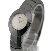 RADO Ovation Keramik / Titan 24mm Silber Quarz Damenuhr Neuwertig FULL SET 2006