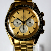 Omega Speedmaster Moonwatch "APOLLO XI 1969" 18k / 750 Gelbgold No.069 B&P