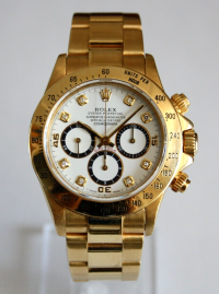 Rolex Daytona 18k / 750 Gelbgold Zenith 16528 Weißes Brillantblatt Inverted