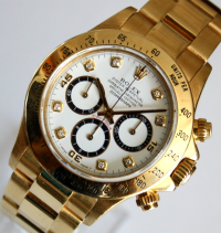 Rolex Daytona 18k / 750 Gelbgold Zenith 16528 Weißes Brillantblatt Inverted