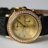 Baume & Mercier Transpacific Lady Chronograh 18k / 750er Gelbgold Diamond 29mm