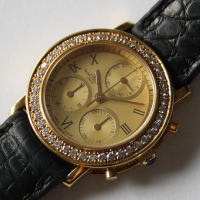 Baume & Mercier Transpacific Lady Chronograh 18k / 750er Gelbgold Diamond 29mm