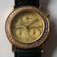 Baume & Mercier Transpacific Lady Chronograh 18k / 750er Gelbgold Diamond 29mm