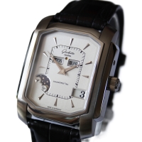 Glashütte Original Senator Karrée Ewiger Kalender Stahl Herrenuhr NOS FULLSET