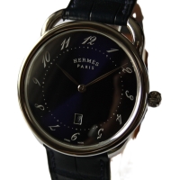 HERMÉS Arceau AR7Q.810 Quarz Stainless Steel Leather NEW