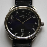 HERMÉS Arceau AR7Q.810 Quarz Stainless Steel Leather NEW