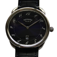 HERMÉS Arceau AR7Q.810 Quarz Stainless Steel Leather NEW