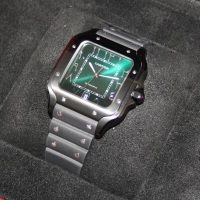 Cartier Santos Large PVD Black Grün WSSA0039 FULLSET