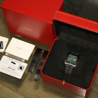 Cartier Santos Large PVD Black Grün WSSA0039 FULLSET