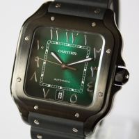 Cartier Santos Large PVD Black Grün WSSA0039 FULLSET