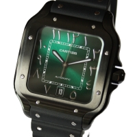Cartier Santos Large PVD Black Green Dial WSSA0039 FULLSET