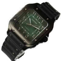 Cartier Santos Large PVD Black Green Dial WSSA0039 FULLSET