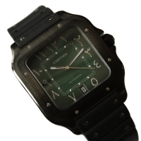Cartier Santos Large PVD Black Green Dial WSSA0039 FULLSET