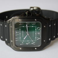 Cartier Santos Large PVD Black Grün WSSA0039 FULLSET