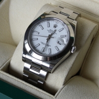Rolex Datejust II 41mm Weiß Edelstahl Ref.: 116300 LC110 Herrenuhr FULLSET 2015