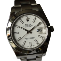Rolex Datejust II 41mm Weiß Edelstahl Ref.: 116300 LC110 Herrenuhr FULLSET 2015