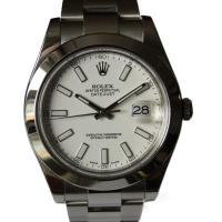 Rolex Datejust II 41mm Weiß Edelstahl Ref.: 116300 LC110 Herrenuhr FULLSET 2015