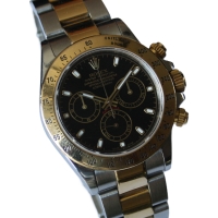 Rolex Daytona Stainless Steel / 18k Gold Black Dial 116523 LC100 FULLSET 2003