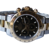 Rolex Daytona Stainless Steel / 18k Gold Black Dial 116523 LC100 FULLSET 2003
