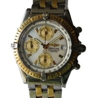 Breitling Chronomat Stahl / Gold Perlmutt Pilotarmband D13352 FULL SET