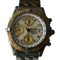 Breitling Chronomat Stahl / Gold Perlmutt Pilotarmband D13352 FULL SET