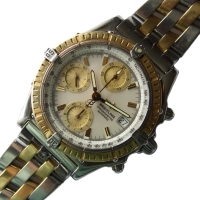 Breitling Chronomat Stahl / Gold Perlmutt Pilotarmband D13352 FULL SET