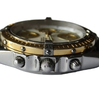 Breitling Chronomat Stahl / Gold Perlmutt Pilotarmband D13352 FULL SET