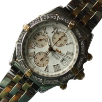 Breitling Crosswind Stahl / Gold 76 Brillanten Pilotarmband B13355 B&P