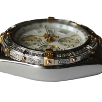 Breitling Crosswind Stahl / Gold 76 Brillanten Pilotarmband B13355 B&P