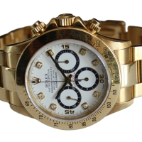 Rolex Daytona 18k / 750 Gelbgold Zenith 16528 Weißes Brillantblatt Inverted Six