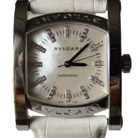 Bvlgari Assioma Stahl 35mm Mother-of-pearl MOP Diamond Uhr AA44S FULLSET