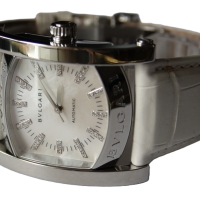 Bvlgari Assioma Stahl 35mm Mother-of-pearl MOP Diamond Uhr AA44S FULLSET